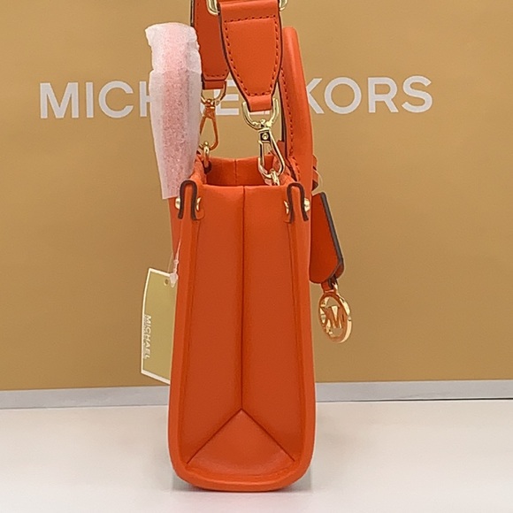 Michael Kors Mirella Extra-Small Ombré Logo Crossbody XBODY ShopperBag Poppy NWT - Picture 4 of 15
